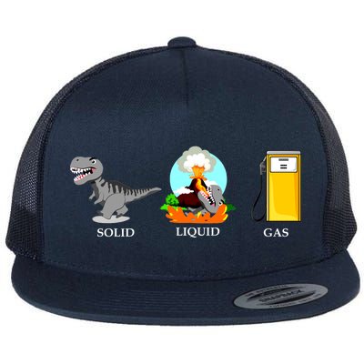 Solid Liquid Gas Dinosaur Flat Bill Trucker Hat