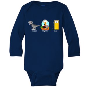 Solid Liquid Gas Dinosaur Baby Long Sleeve Bodysuit