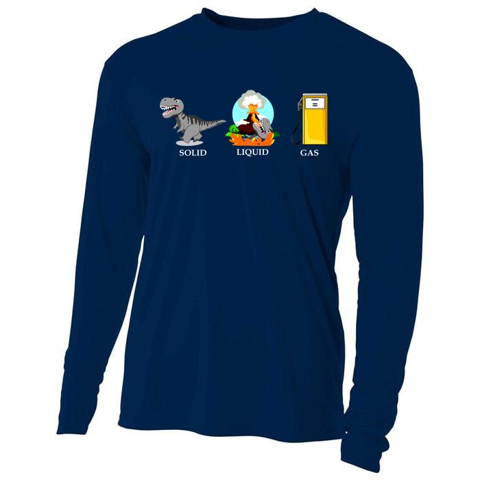 Solid Liquid Gas Dinosaur Cooling Performance Long Sleeve Crew