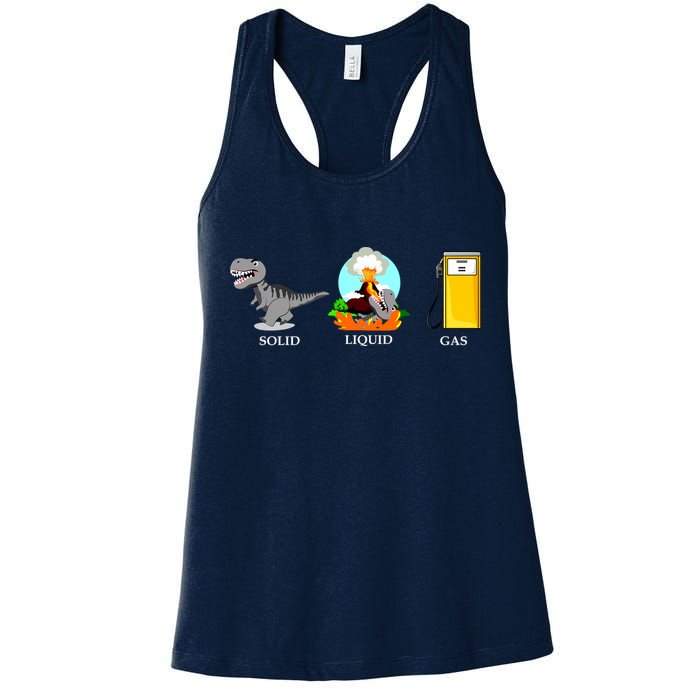 Solid Liquid Gas Dinosaur Womens Tank Top