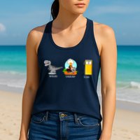 Solid Liquid Gas Dinosaur Womens Tank Top