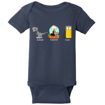 Solid Liquid Gas Dinosaur Baby Bodysuit