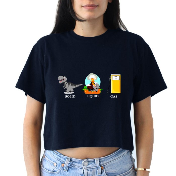 Solid Liquid Gas Dinosaur Crop Top