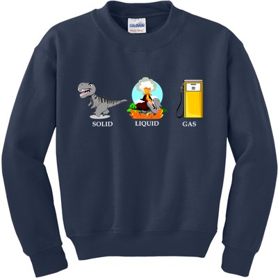Solid Liquid Gas Dinosaur Kids Sweatshirt