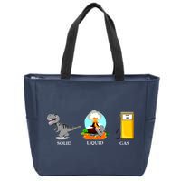 Solid Liquid Gas Dinosaur Zip Tote Bag