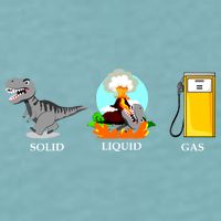 Solid Liquid Gas Dinosaur Sueded Cloud Jersey T-Shirt