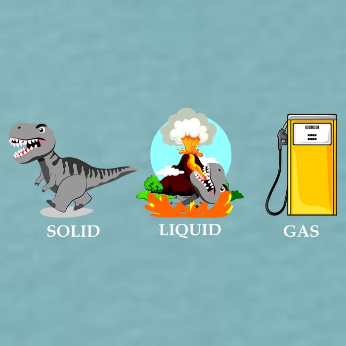 Solid Liquid Gas Dinosaur Sueded Cloud Jersey T-Shirt