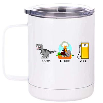 Solid Liquid Gas Dinosaur 12 oz Stainless Steel Tumbler Cup