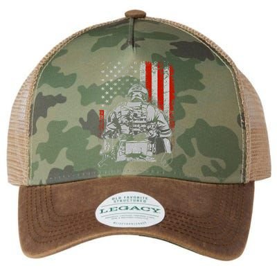 Solider US Flag Support The Troops Legacy Tie Dye Trucker Hat