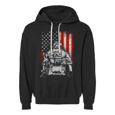 Solider US Flag Support The Troops Garment-Dyed Fleece Hoodie
