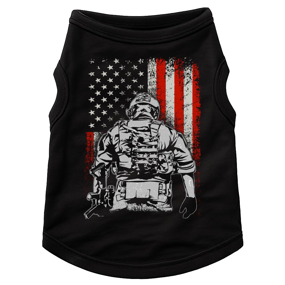 Solider US Flag Support The Troops Doggie Tank
