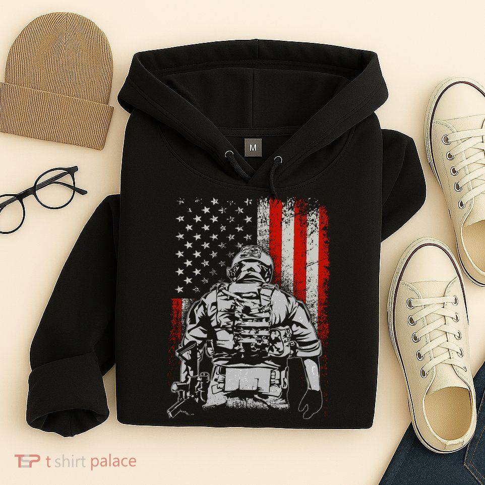 Solider US Flag Support The Troops Hoodie