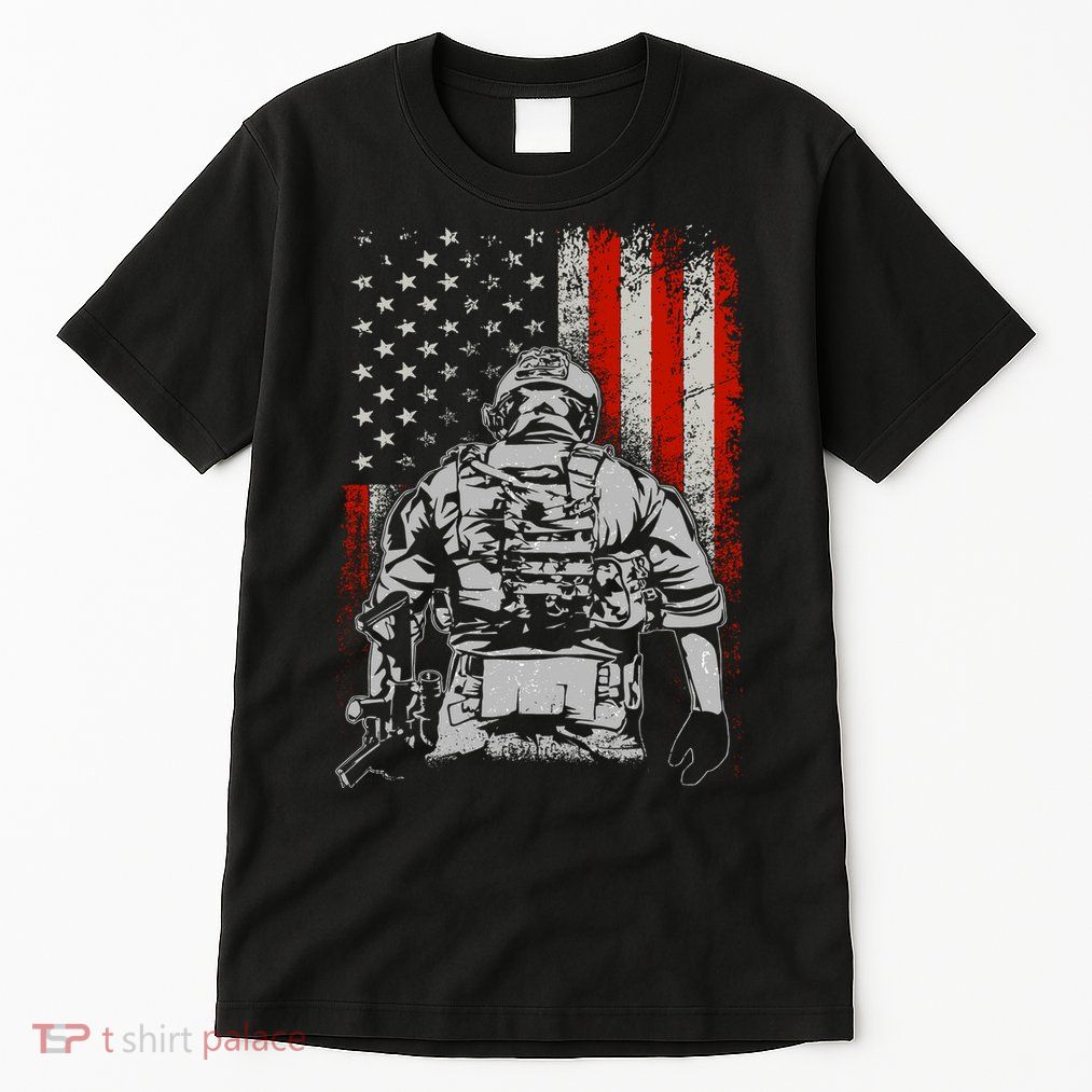 Solider US Flag Support The Troops Tall T-Shirt
