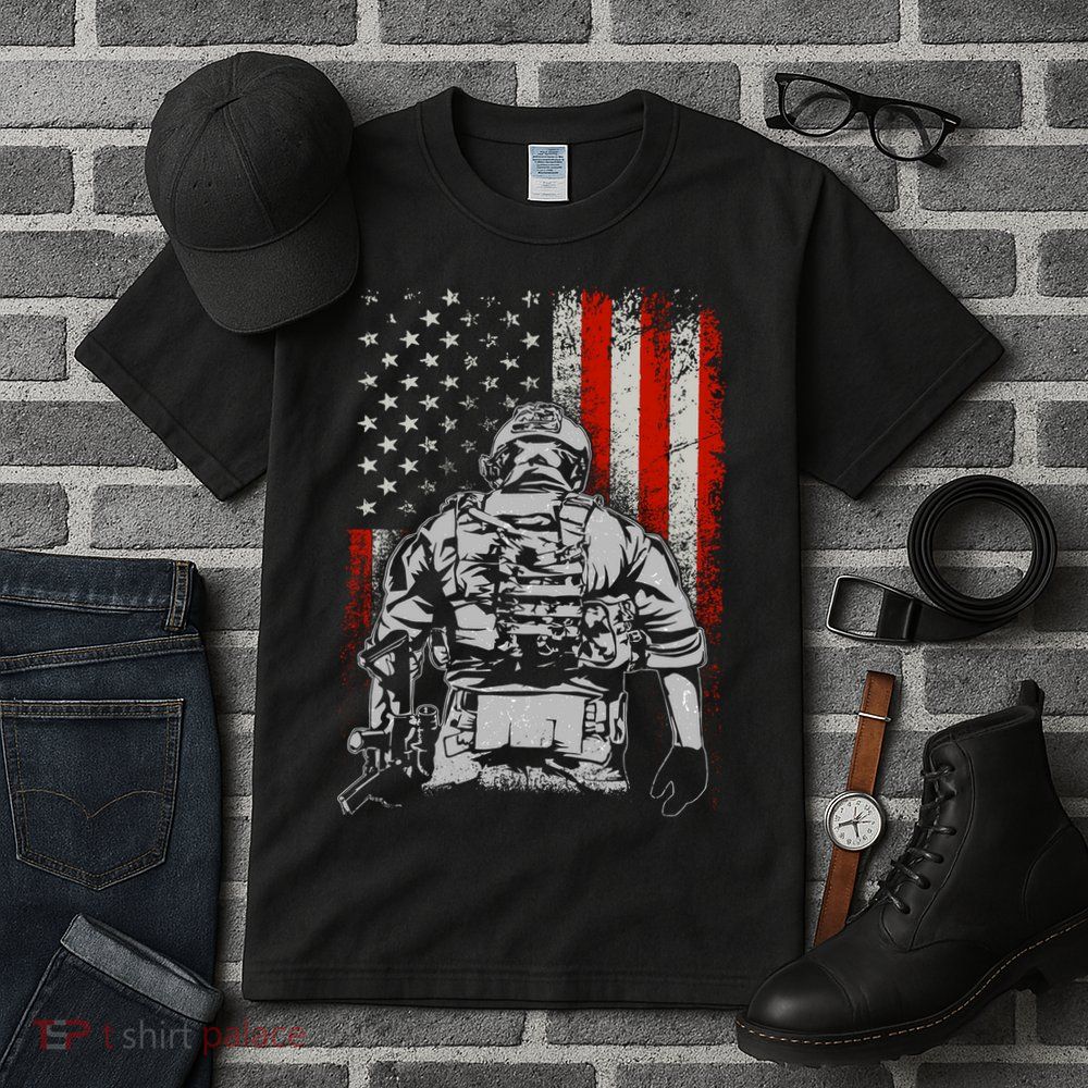 Solider US Flag Support The Troops Tall T-Shirt