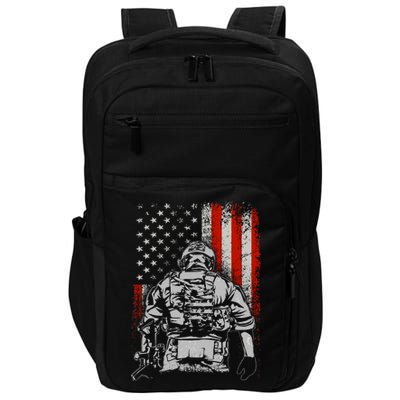 Solider US Flag Support The Troops Impact Tech Backpack