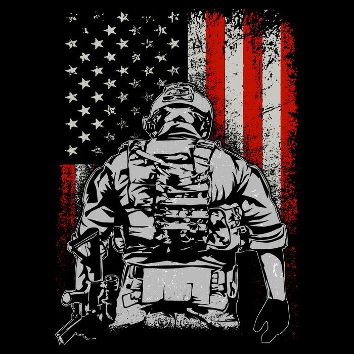 Solider US Flag Support The Troops Impact Tech Backpack