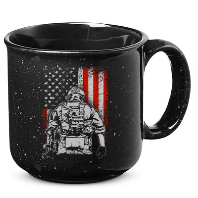 Solider US Flag Support The Troops 15oz Campfire Ceramic Mug