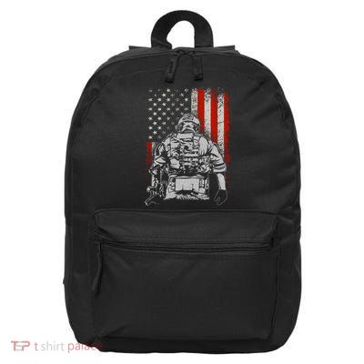 Solider US Flag Support The Troops 16 in Basic Backpack