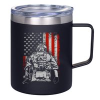 Solider US Flag Support The Troops 12oz Stainless Steel Coffee Mug