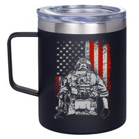 Solider US Flag Support The Troops 12oz Stainless Steel Coffee Mug