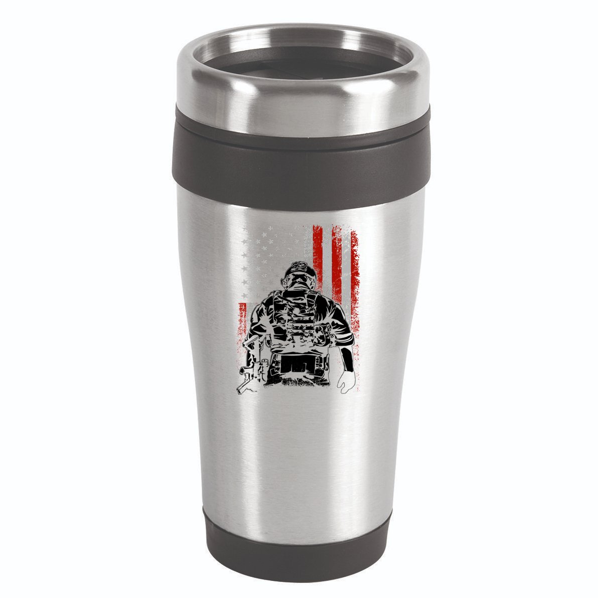 Solider US Flag Support The Troops 16oz Travel Tumbler