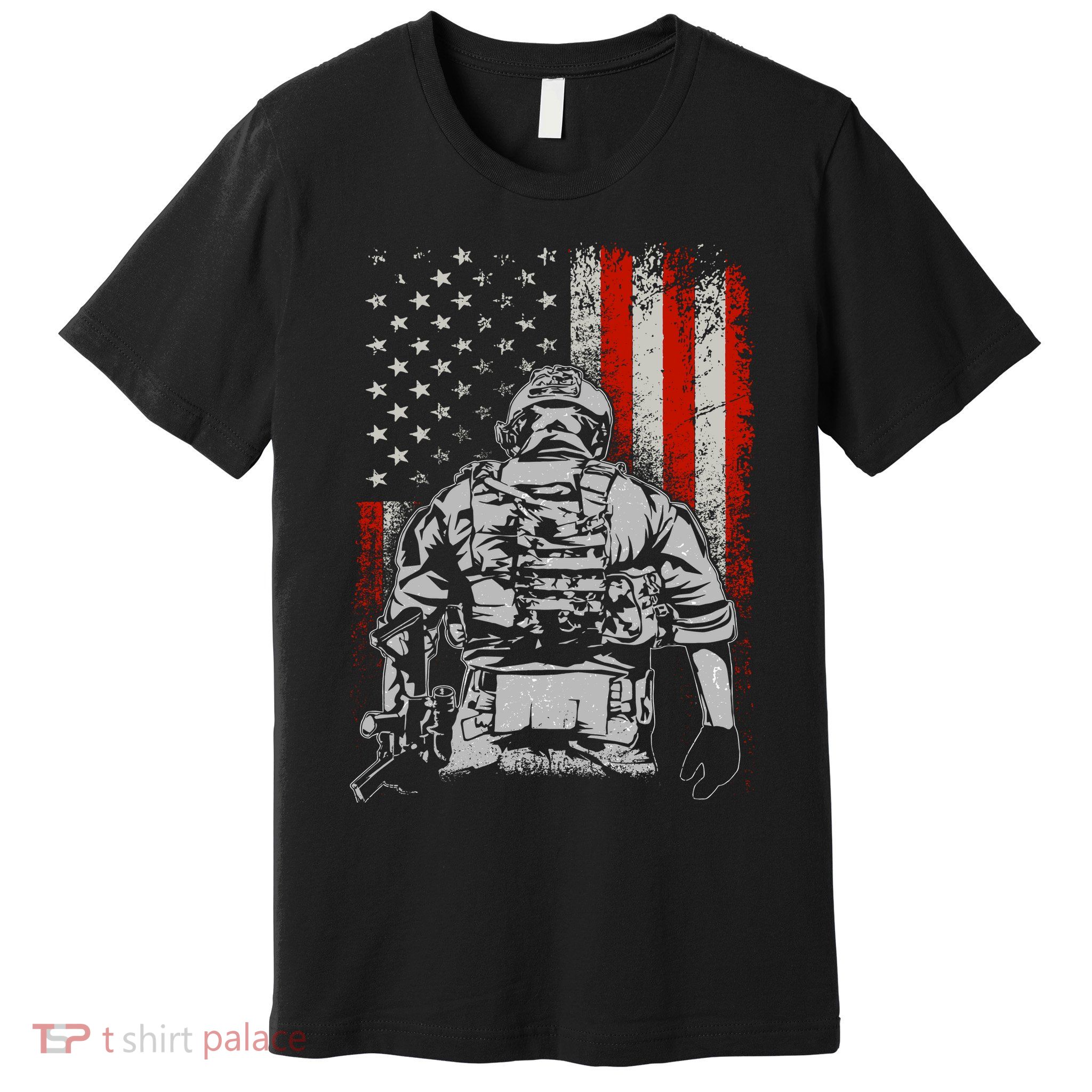 Solider US Flag Support The Troops Premium T-Shirt