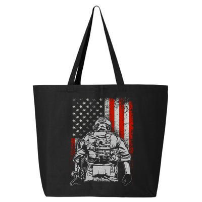 Solider US Flag Support The Troops 25L Jumbo Tote