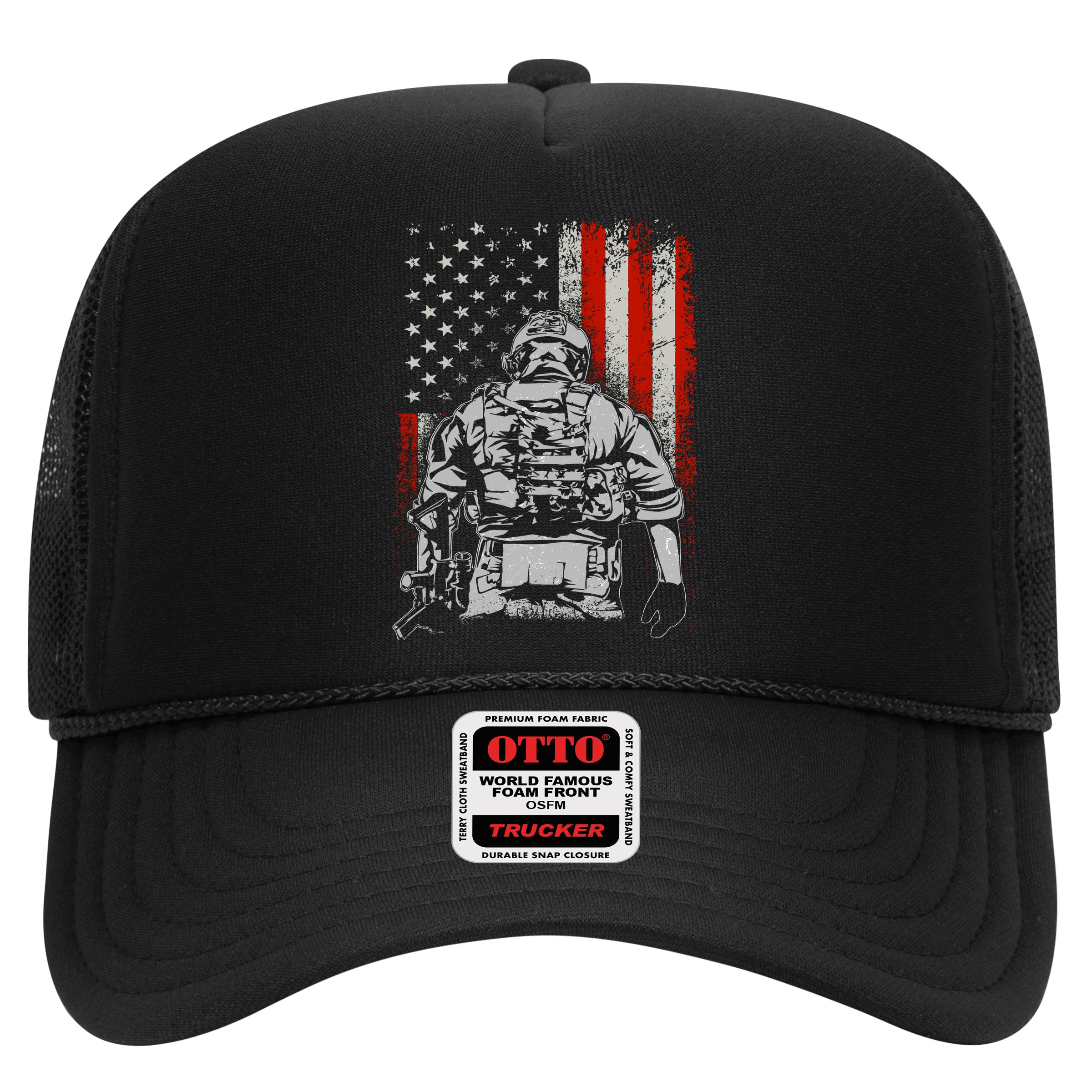Solider US Flag Support The Troops Trucker Hat