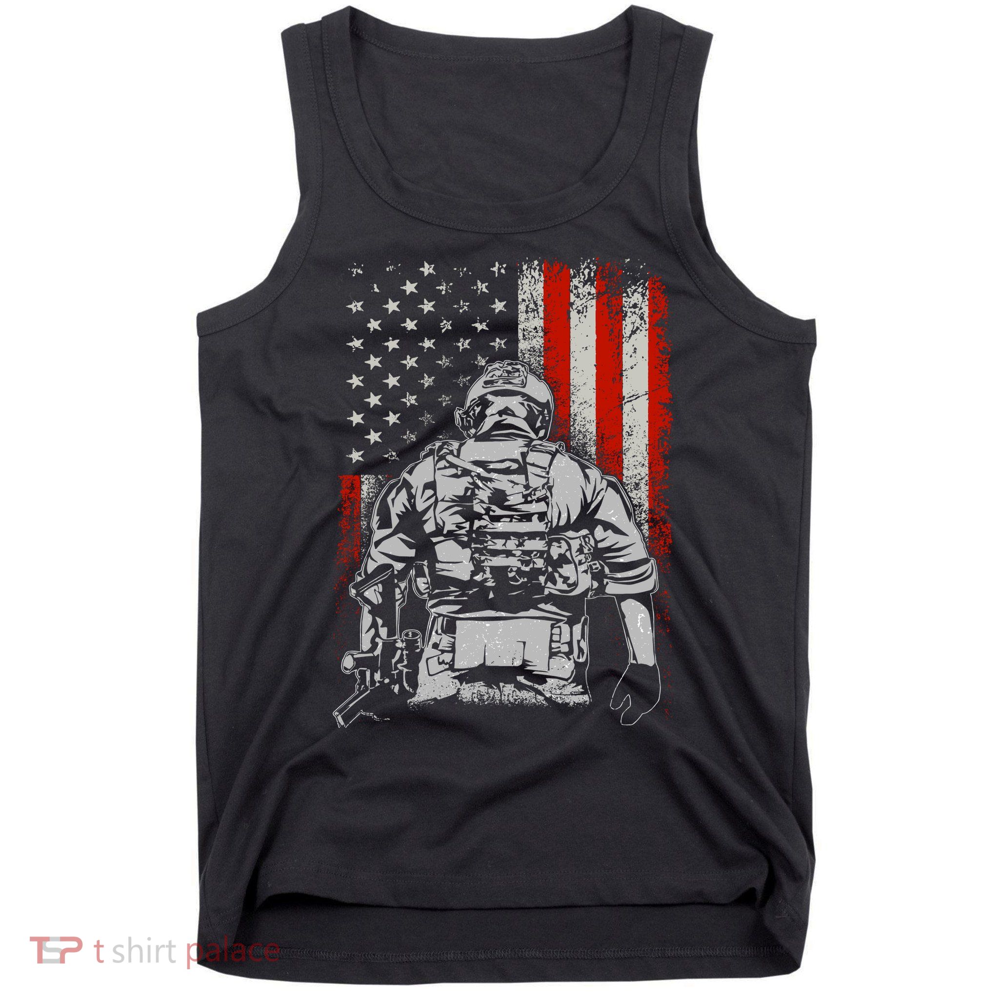 Solider US Flag Support The Troops Tank Top