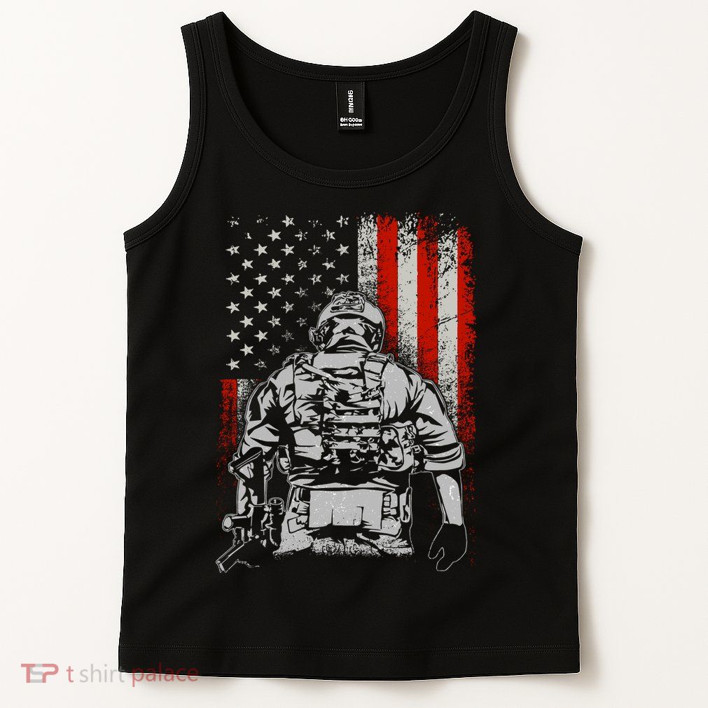 Solider US Flag Support The Troops Tank Top
