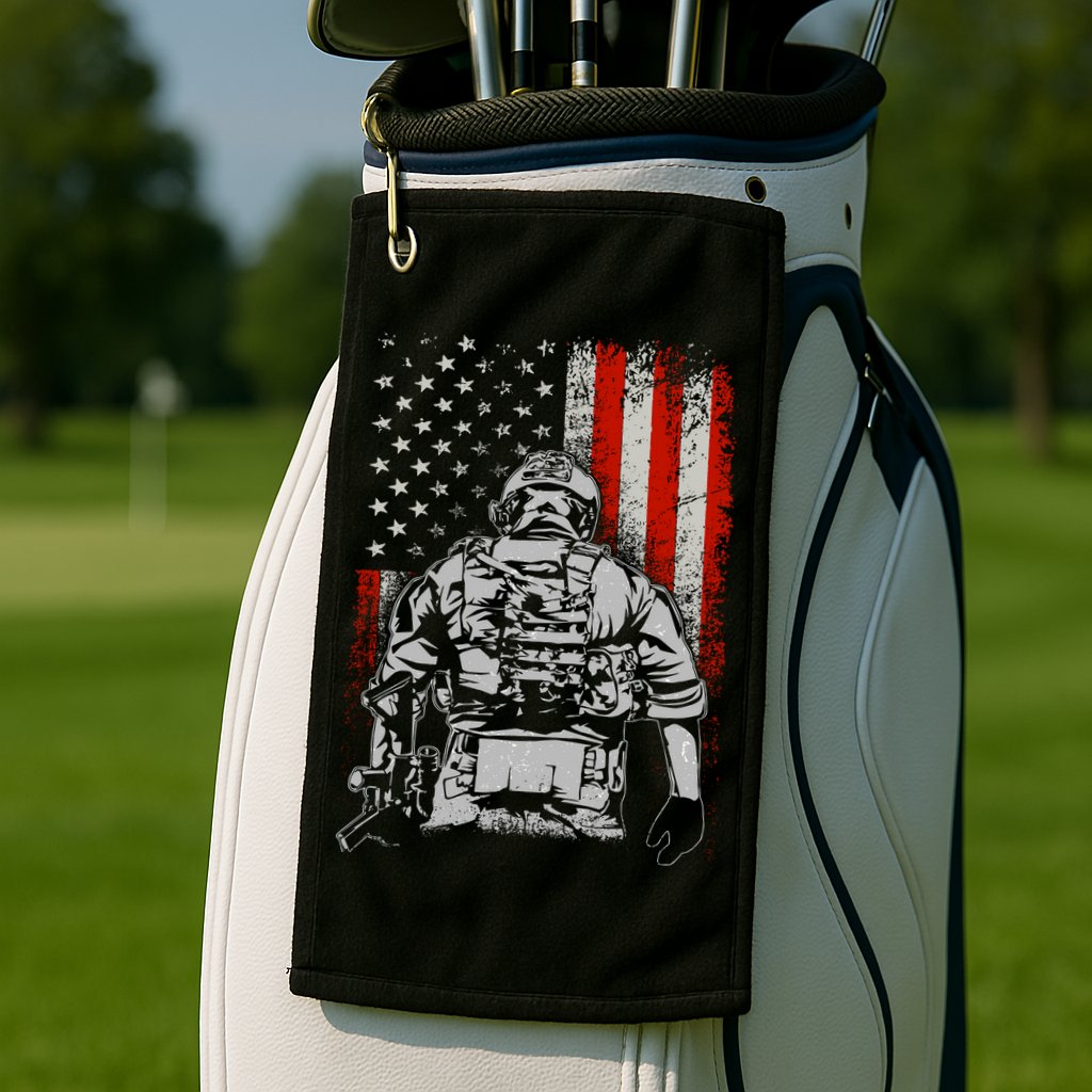 Solider US Flag Support The Troops Golf Towel