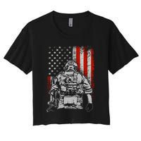 Solider US Flag Support The Troops Crop Top