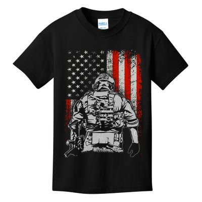 Solider US Flag Support The Troops Kids T-Shirt