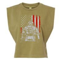 Solider US Flag Support The Troops Garment-Dyed Women's Muscle Tee
