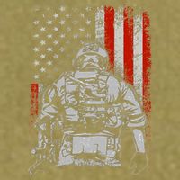 Solider US Flag Support The Troops Garment-Dyed Women's Muscle Tee