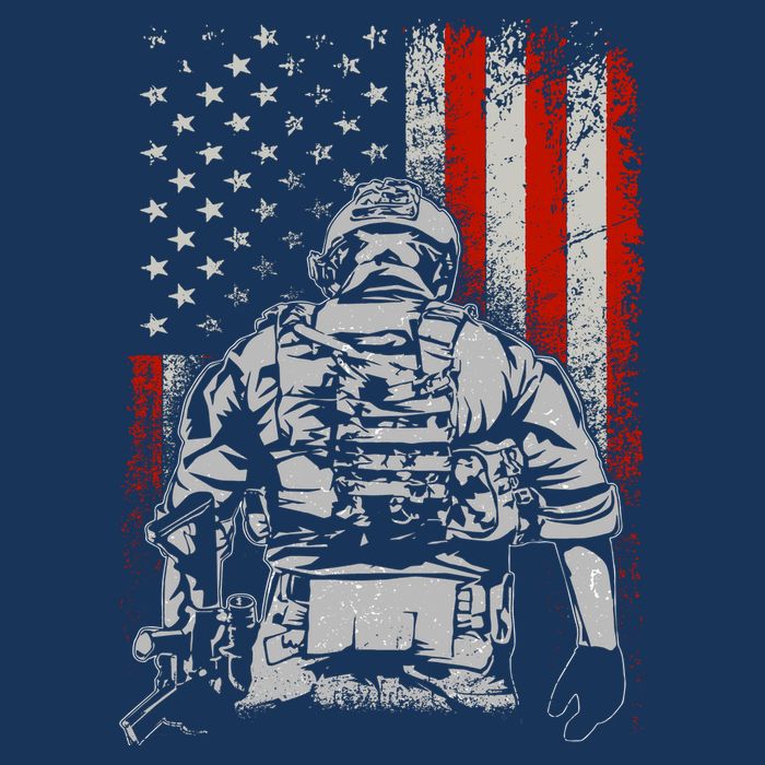Solider US Flag Support The Troops Infant Baby Jersey Bodysuit