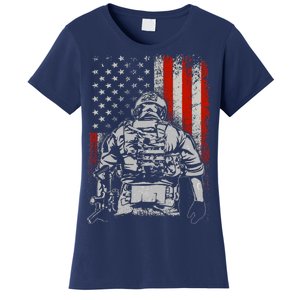 Solider US Flag Support The Troops Women's T-Shirt