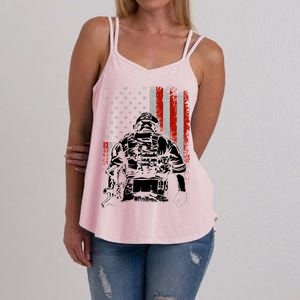 Solider US Flag Support The Troops Women's Strappy Tank