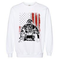 Solider US Flag Support The Troops Garment-Dyed Sweatshirt