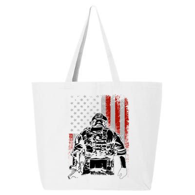 Solider US Flag Support The Troops 25L Jumbo Tote