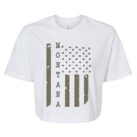 State Of Montana Vintage American Flag Bella+Canvas Jersey Crop Tee