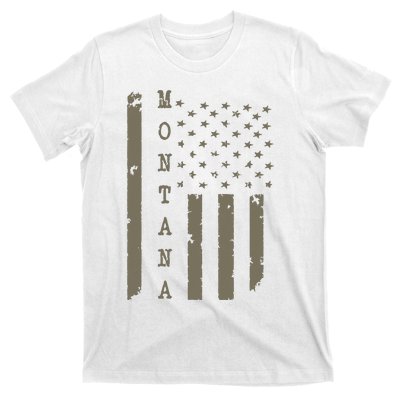 State Of Montana Vintage American Flag T-Shirt