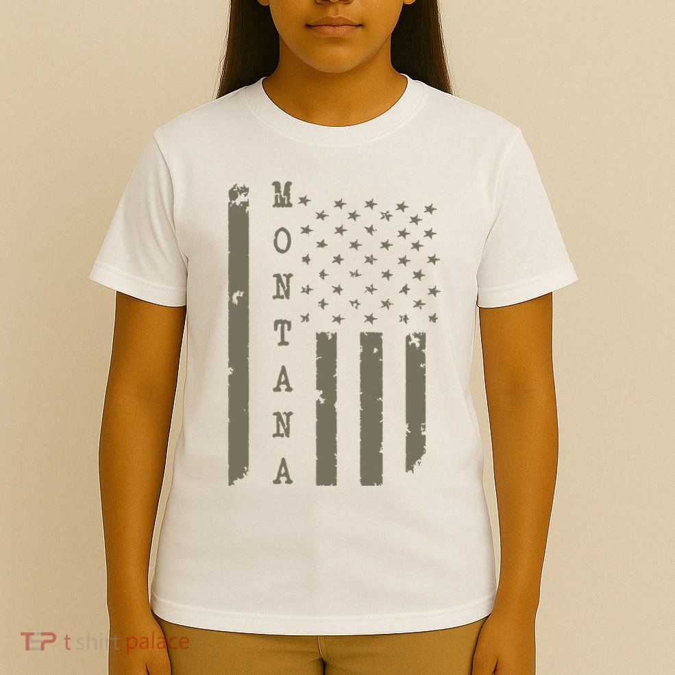 State Of Montana Vintage American Flag T-Shirt