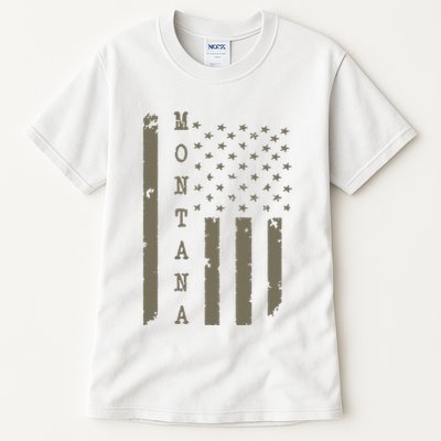 State Of Montana Vintage American Flag Tall T-Shirt