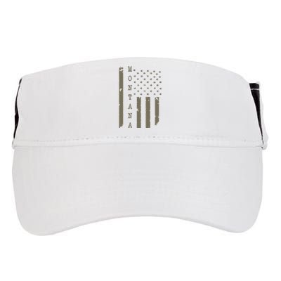 State Of Montana Vintage American Flag Adult Drive Performance Visor