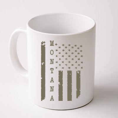 State Of Montana Vintage American Flag Coffee Mug