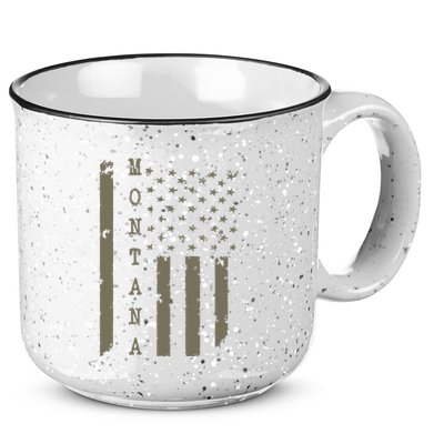 State Of Montana Vintage American Flag 15oz Campfire Ceramic Mug