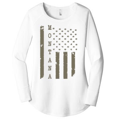 State Of Montana Vintage American Flag Women's Perfect Tri Tunic Long Sleeve Shirt