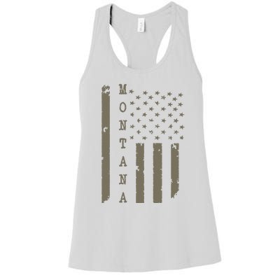 State Of Montana Vintage American Flag Women's Racerback Tank