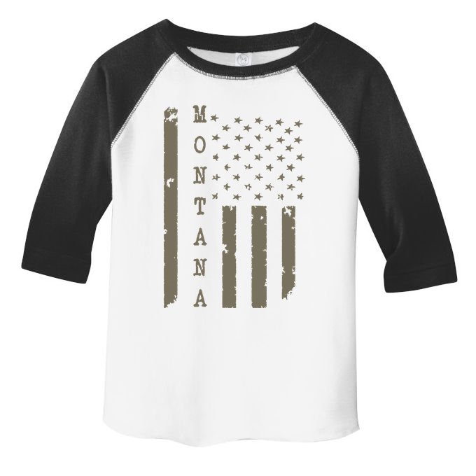 State Of Montana Vintage American Flag Toddler Fine Jersey T-Shirt